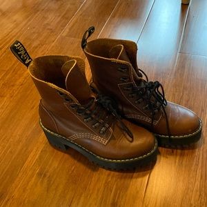 Doc Martens Leona Brown Platform Boots